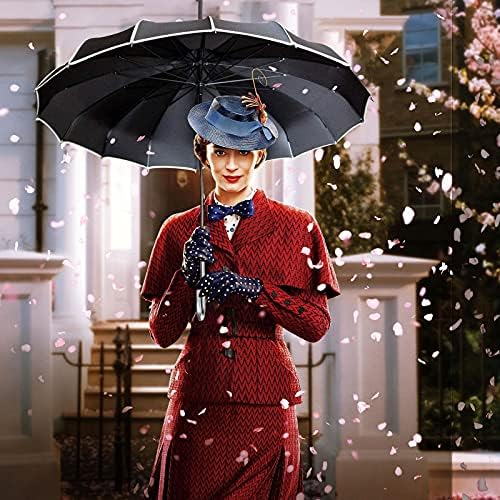 VIVI SKY Classic Peaked Stick Umbrella Black