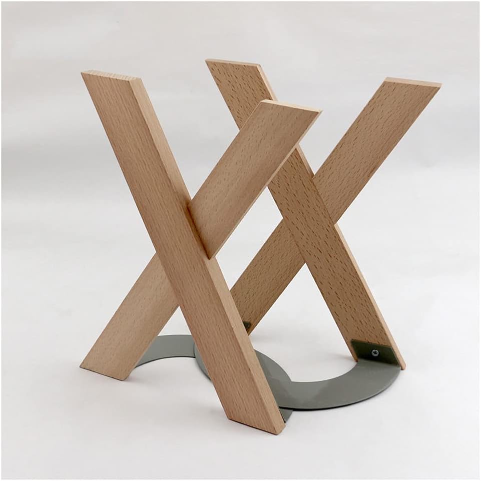 Wooden Bookend X-Shape Desk Decorative Bookends Unique Office Bookend