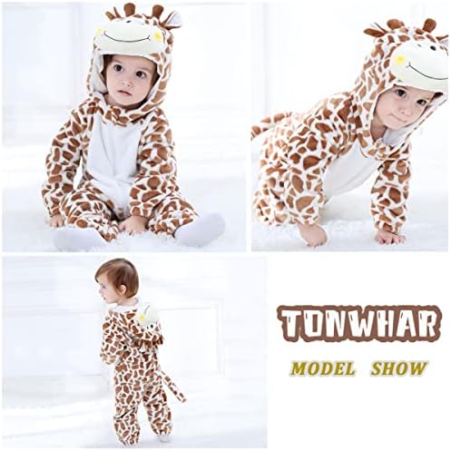 TONWHAR Baby Tiger Dinosaur Costume Hooded Romper for Kids