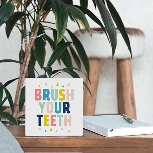 Kids Bathroom Decor Wooden Box Sign 5x5 1