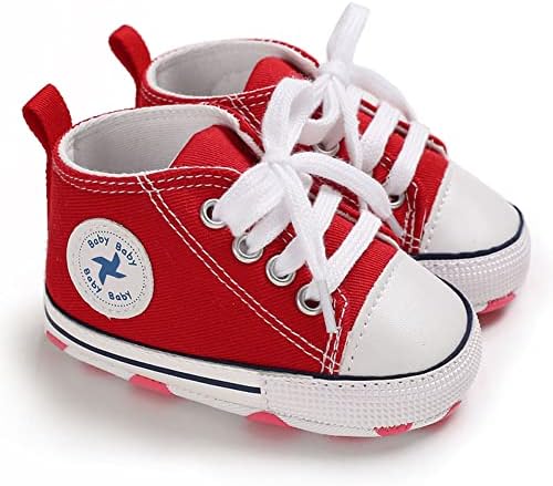 Sekantrol Infant High Top Soft Sole Canvas Sneakers for Baby Girls Boys