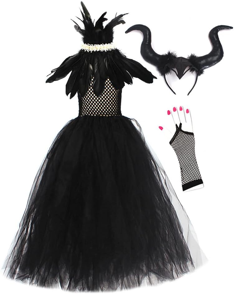 IBTOM CASTLE Witch Costume for Girls Kids 2pcs Halloween Dress Set