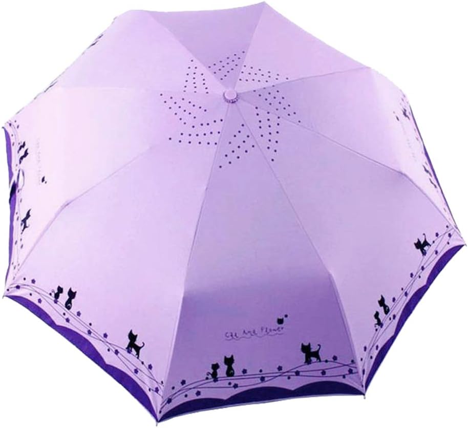 Umbresen Windproof Folding Cat Umbrella Auto Open Close Rain Sun Protection