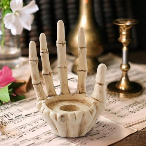 Halloween Skeleton Hand Candle Holder Resin Decor