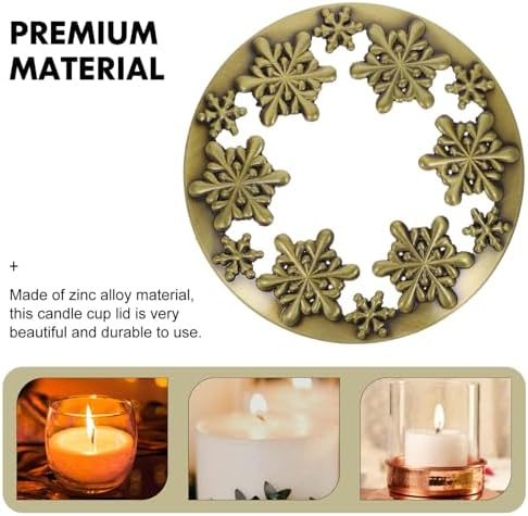 Luxshiny Snowflake Candle Lid Metal Cover