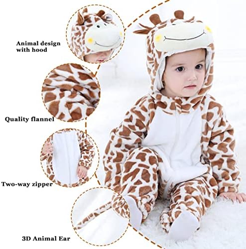 TONWHAR Baby Tiger Dinosaur Costume Hooded Romper for Kids