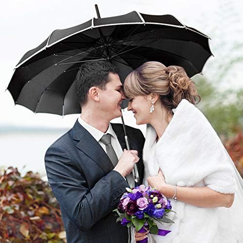 VIVI SKY Classic Peaked Stick Umbrella Black