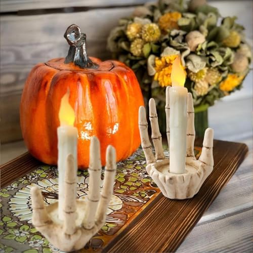 Halloween Skeleton Hand Candle Holder Resin Decor