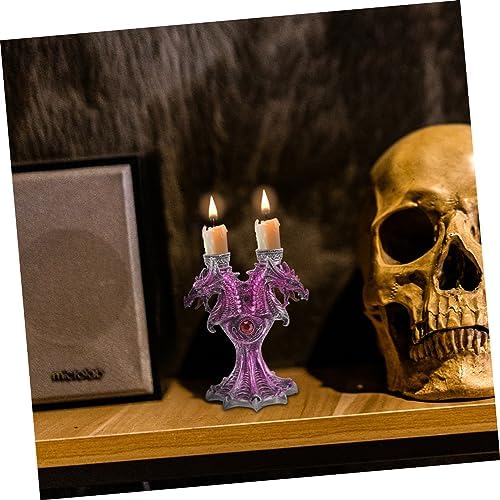 Cabilock Halloween Dragon Candle Holder Resin Reusable