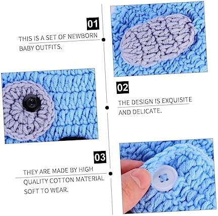 PACKOVE Infant Knitted Costume Set for Newborn and Puppy Modeling 1