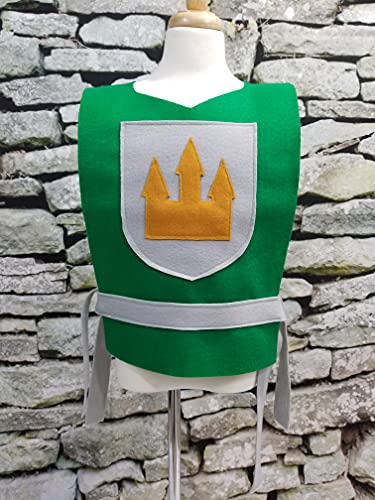 Medieval Knight Green Costume Tunic for Boys