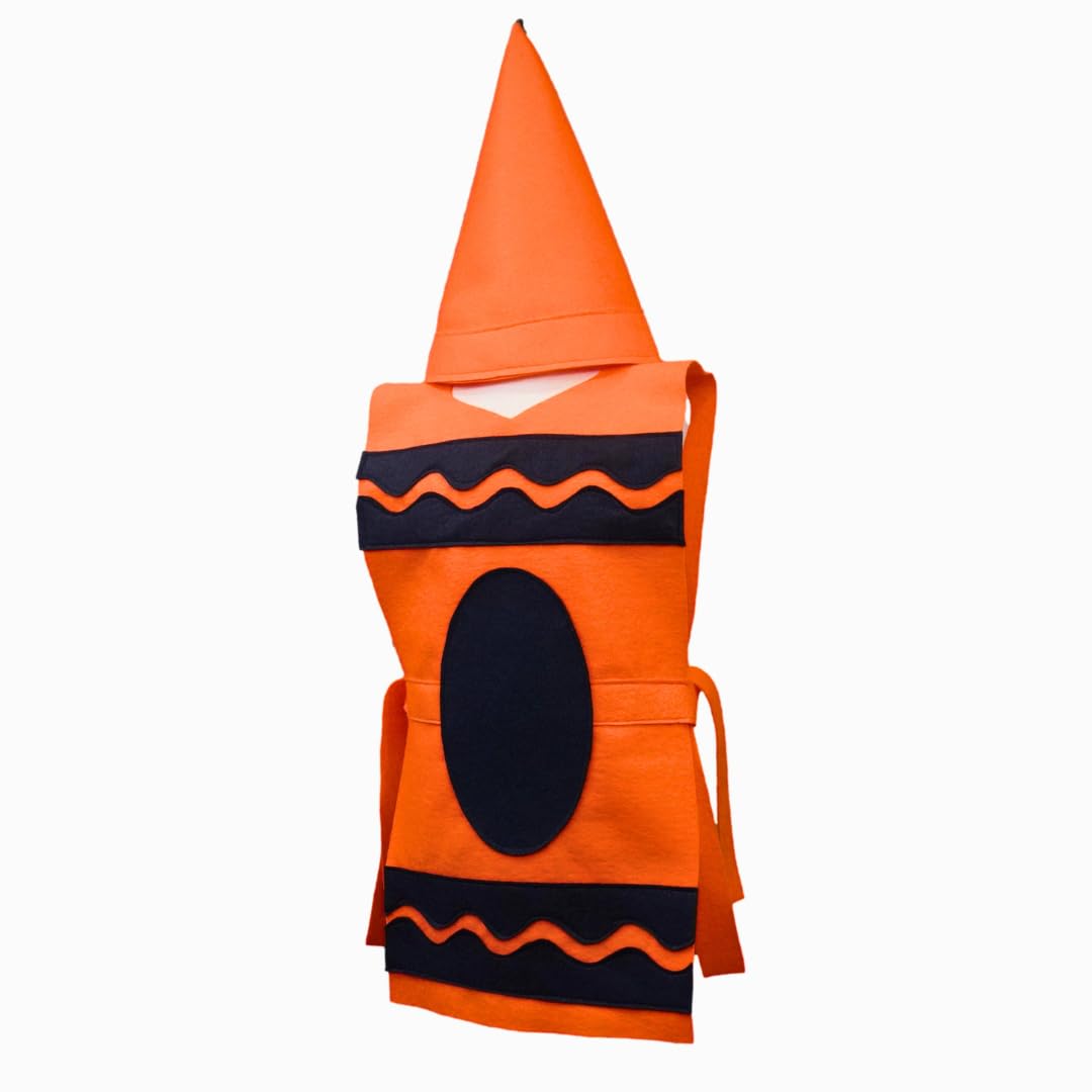 Orange Crayon Costume Tunic and Hat Set - Kids 4-9y
