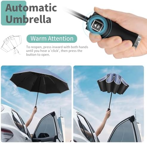 Yoobure Inverted Travel Umbrella 464 Windproof Lightweight Folding with UV Protection