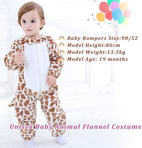 TONWHAR Baby Tiger Dinosaur Costume Hooded Romper for Kids