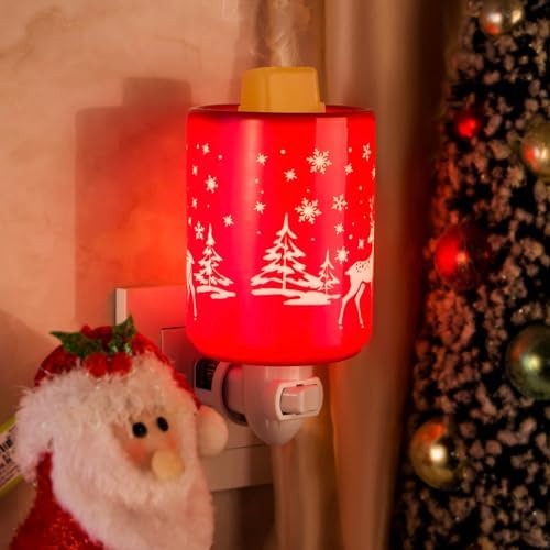 STAR MOON 2 in 1 Fragrance Wax Melter Night Light with Red Reindeer