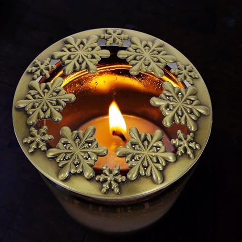Luxshiny Snowflake Candle Lid Metal Cover