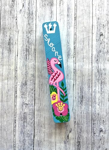 Lea Joelle Flamingo Mezuzah with Name 1