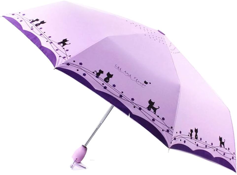 Umbresen Windproof Folding Cat Umbrella Auto Open Close Rain Sun Protection