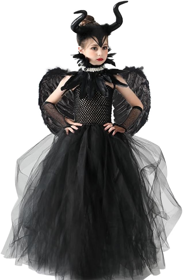 IBTOM CASTLE Witch Costume for Girls Kids 2pcs Halloween Dress Set