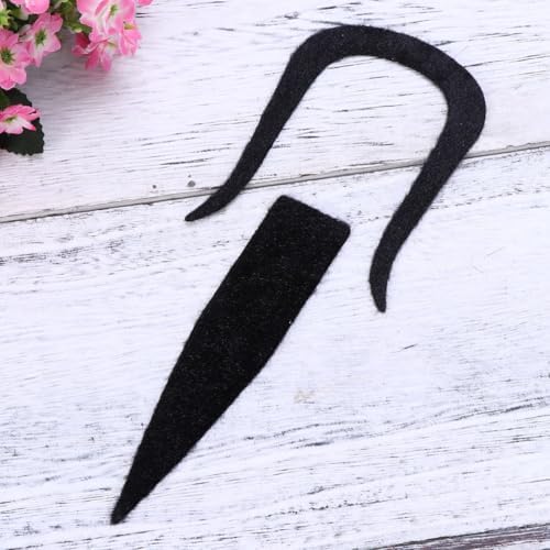 Healvian 2Pcs Black Fake Mustache and Beard for Halloween Costume