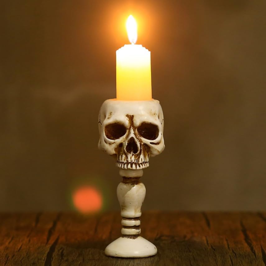 Holiberty Gothic Halloween Skull Candle Holder 1