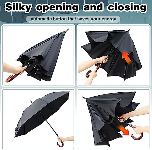 Silkfly 2 Pcs 48 Inch Auto Open Stick Umbrella