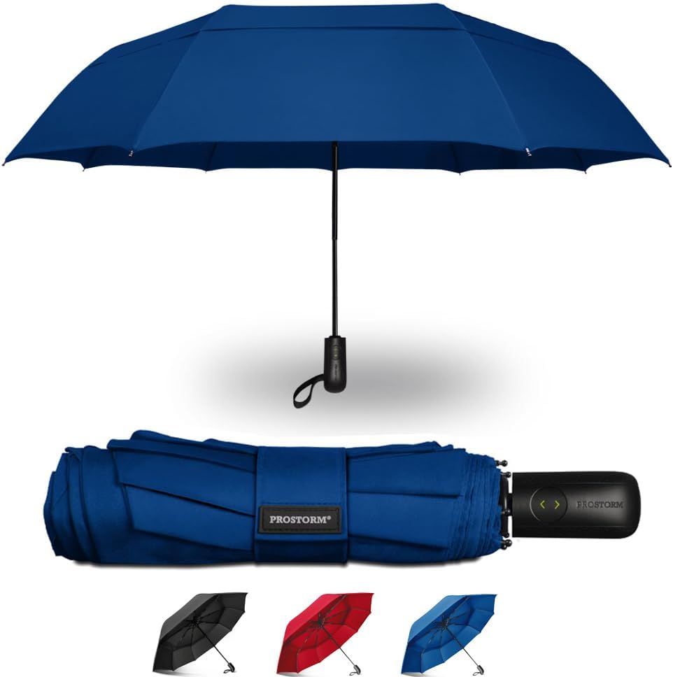 Prostorm Vented Travel Umbrella - Windproof Compact