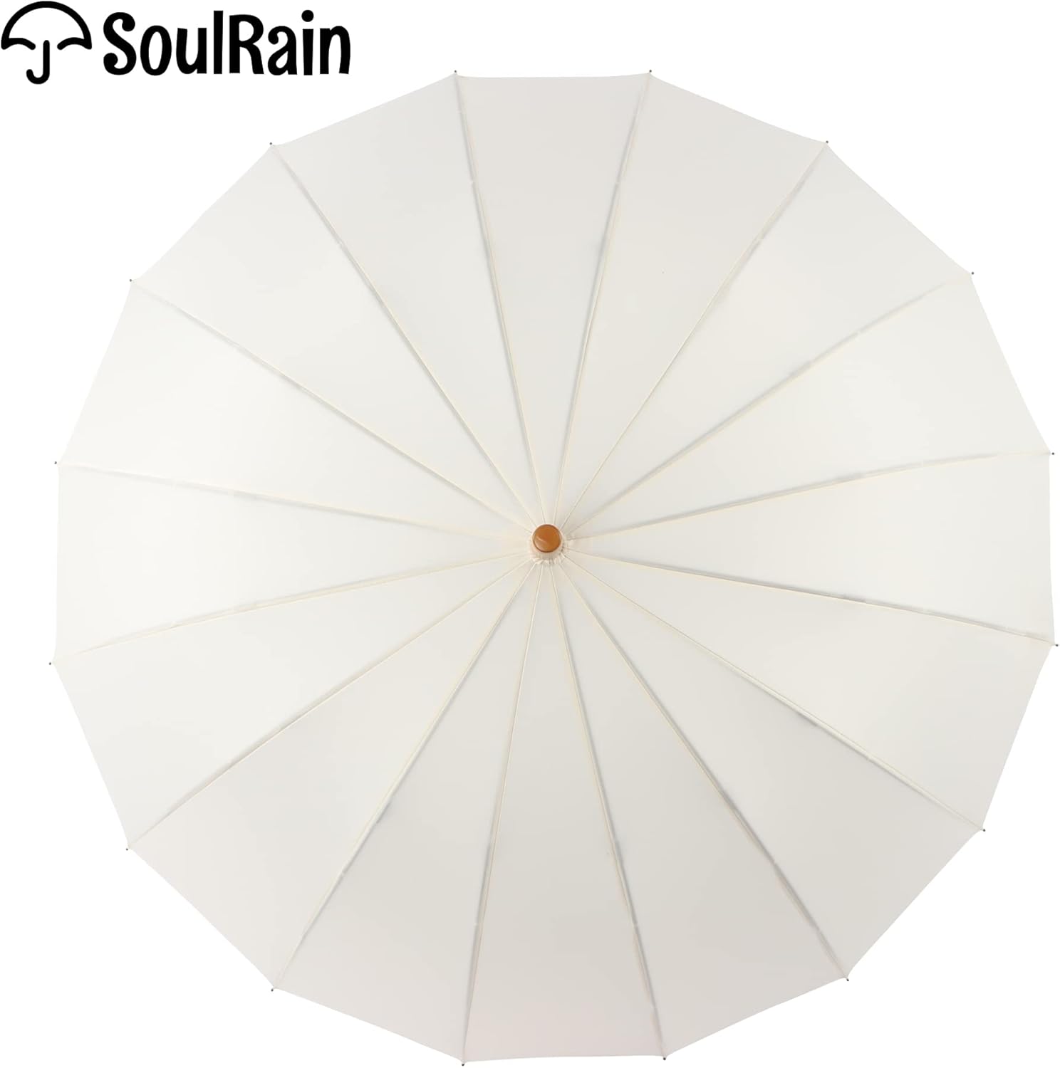 SoulRain 48 Auto Open Stick Umbrella with Classic Wood Handle