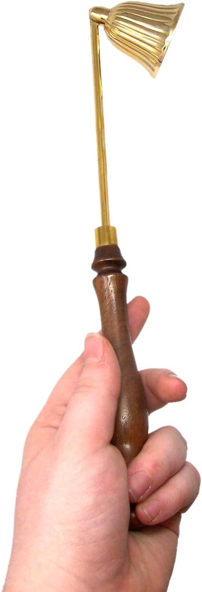 Needzo Brass Candle Snuffer with Wooden Handle 105 Inch