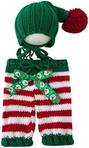 Coberllus Newborn Christmas Hat Bodysuit Photography Props