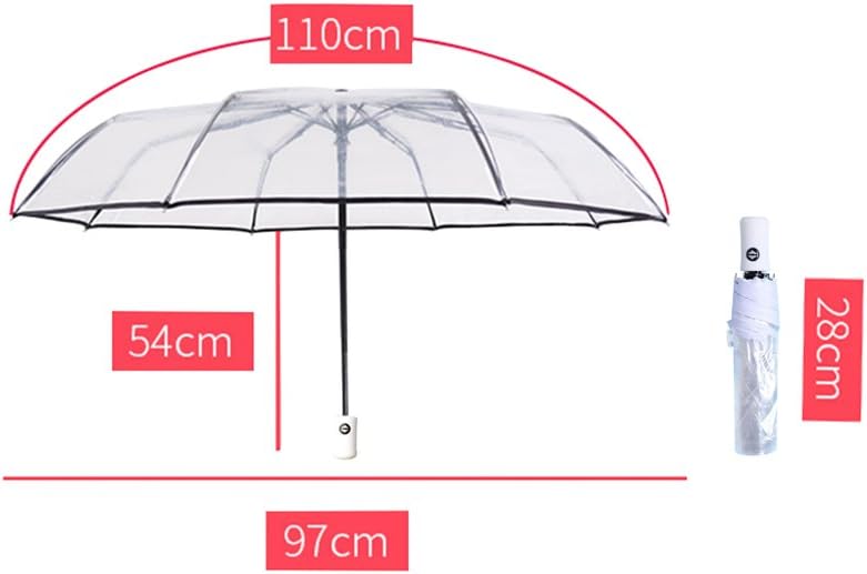 AIXICWXI Automatic Folding Transparent Umbrella - Windproof Travel Accessory with Frosted Handle