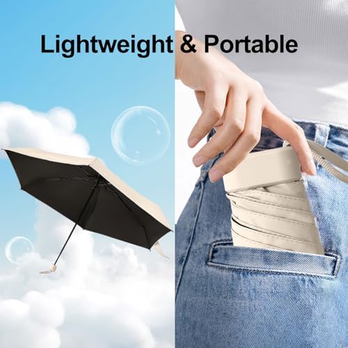 GUARAY Mini Umbrella with Case Portable UV Protection for Travel
