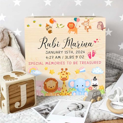 Personalized Baby Memory Box with Name and Birth Details