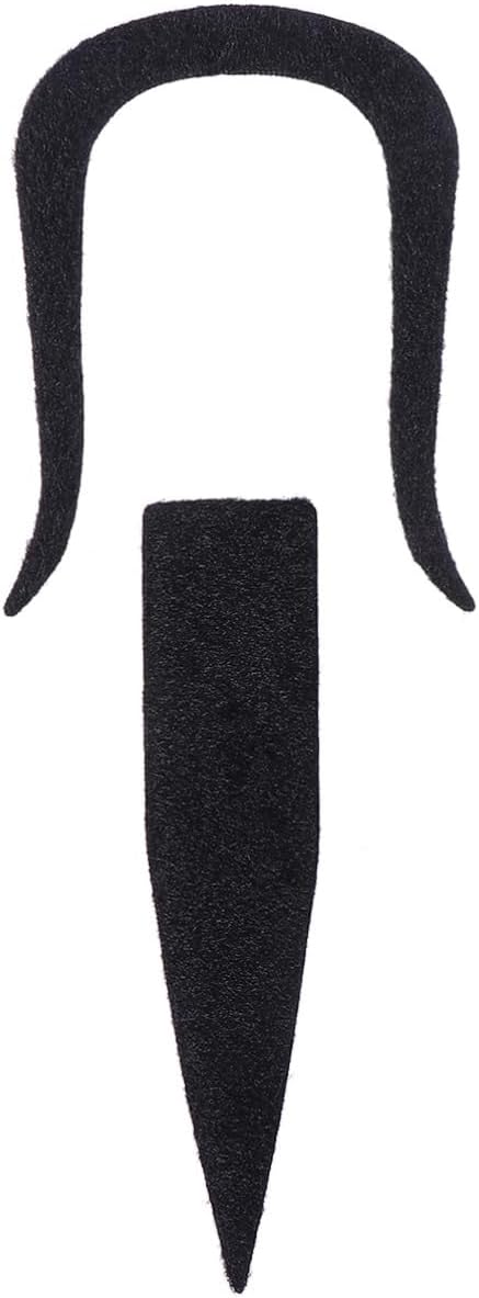 Healvian 2Pcs Black Fake Mustache and Beard for Halloween Costume