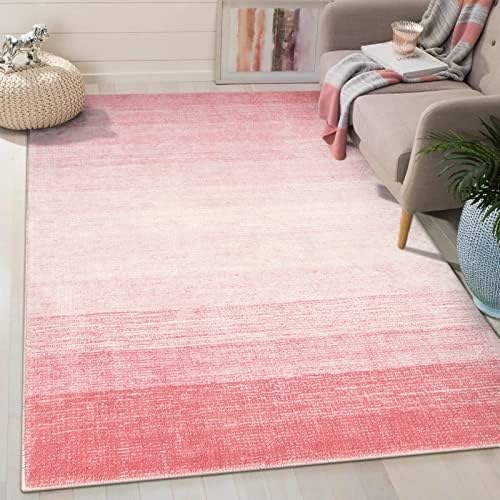 Wonnitar Washable 3x5 Area Rug Pink