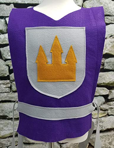 Medieval Knight Purple Tunic Costume for Kids and Teens
