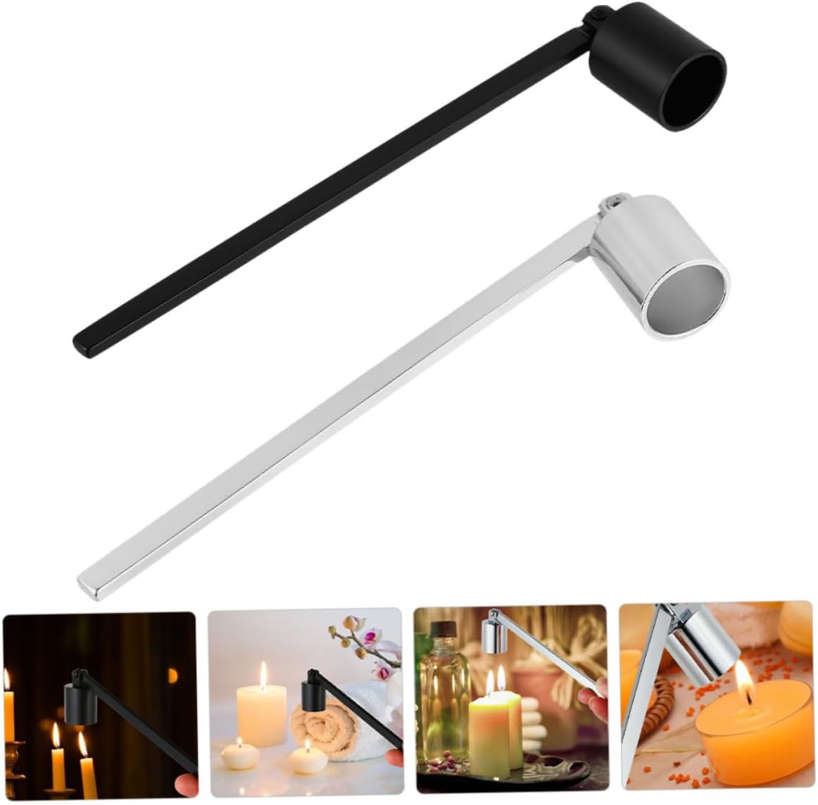 HOLIDYOYO 2pcs Candle Snuffer and Wick Trimmer Set