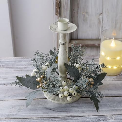 Adjustable Height Candle Ring with Maple Leaf and Floral Design