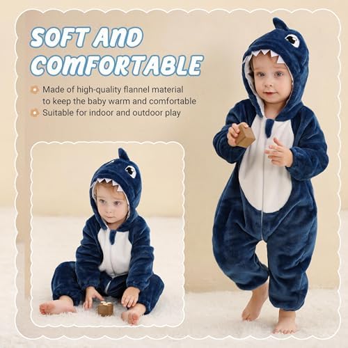 MICHLEY Baby Hooded Romper Animal Costume for Halloween 2-36 Months