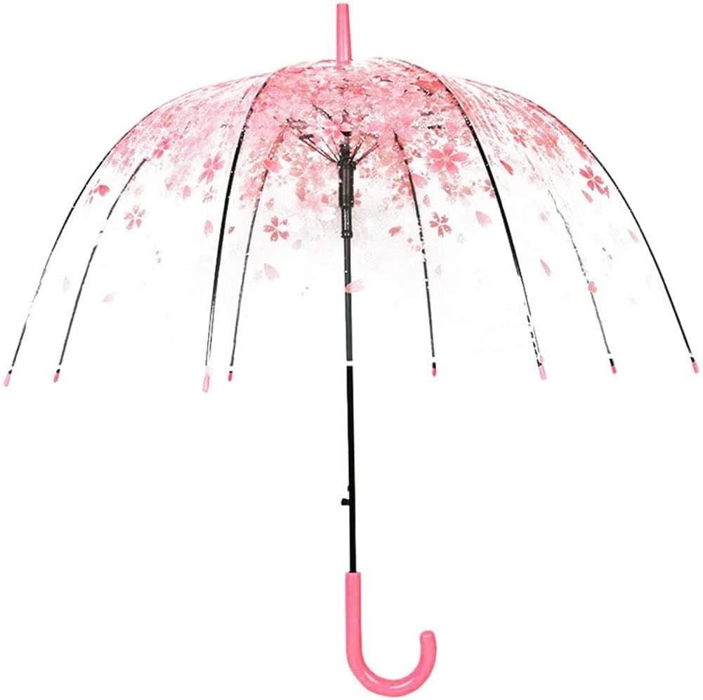 Cherry Blossom Transparent Bubble Umbrella for Kids Adults