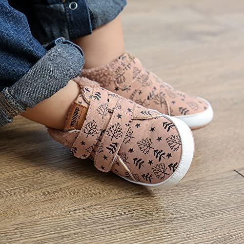 FAMI Baby Winter Booties Cozy Suede Hook and Loop