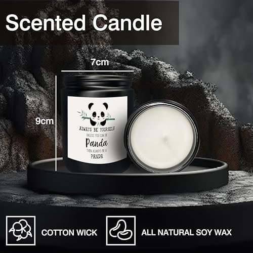 Mancheng-zi Panda Scented Candle Jar Black