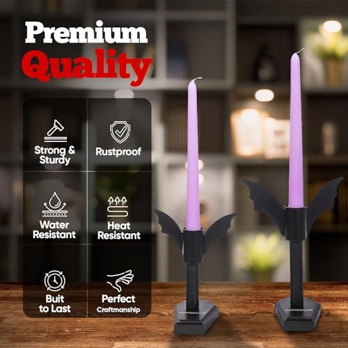 BULICADO Bat Candlestick Holders - Set of 2 Gothic Decor