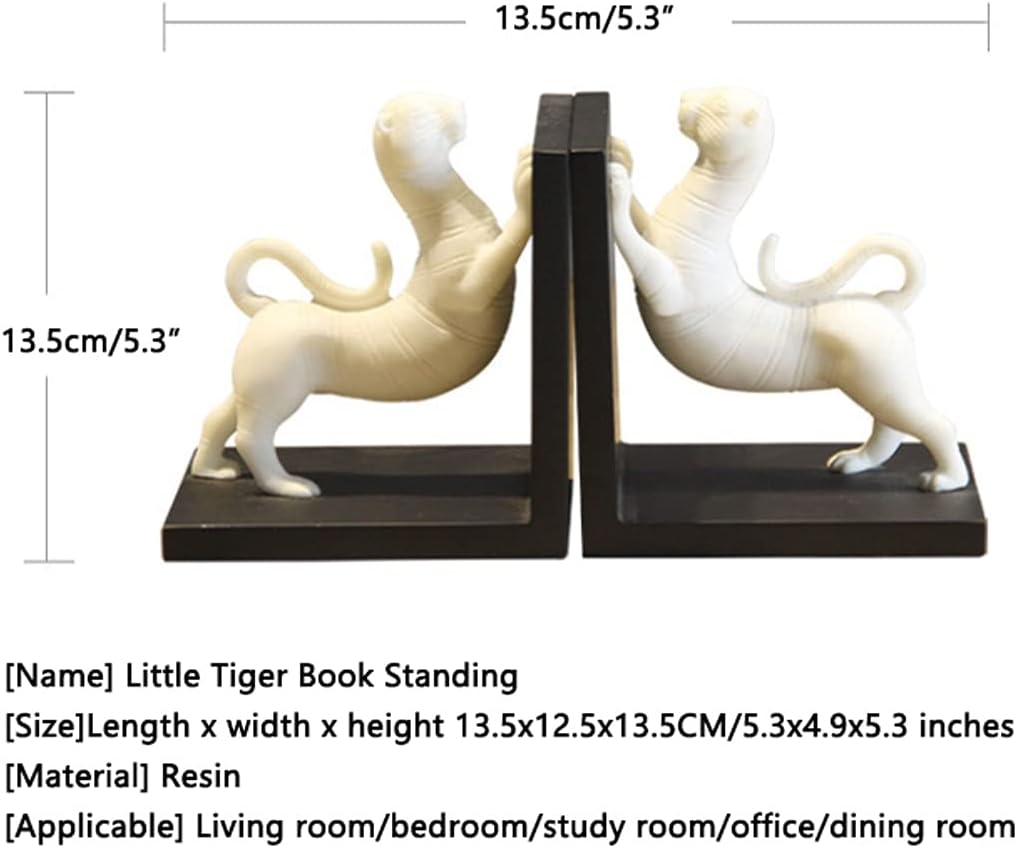 ZJDYDY Animal Bookend White Resin Desktop Decoration