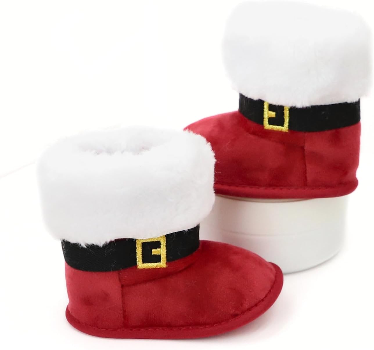 Cute Xmas Boots for Baby Boys Girls Winter Warm Plus Fleece Slippers