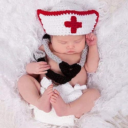 Matissa Newborn Baby Doctor Nurse Costume Hat and Outfit