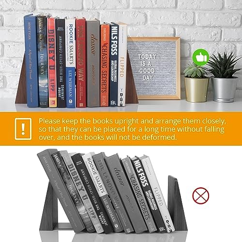DRELIFAM Black Walnut Book Ends Heavy Duty