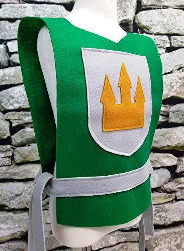 Medieval Knight Green Costume Tunic for Boys