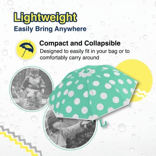 The Weather Station Kids Stick Umbrella with 32 Inch Arc Coverage