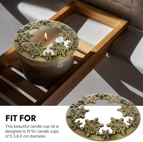 Luxshiny Snowflake Candle Lid Metal Cover